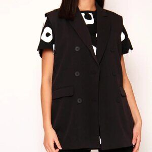 AOC Absence of Color Peppa sleeveless double breasted vest black new Medium